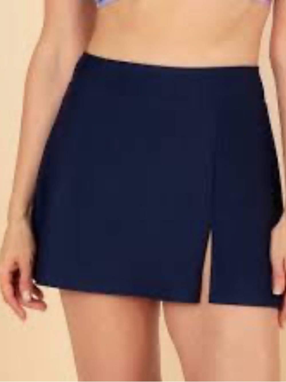 Lands End Womens  UPF Full Coverage Smoothing Black Swim Skirt. Sz S